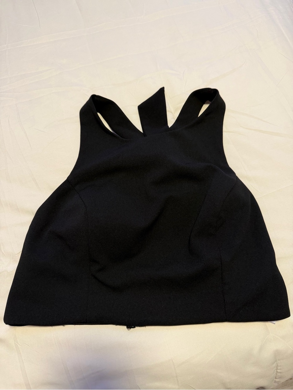 City Triangles Black High-Neck Crop Tank with Keyhole Back Bow Size XL